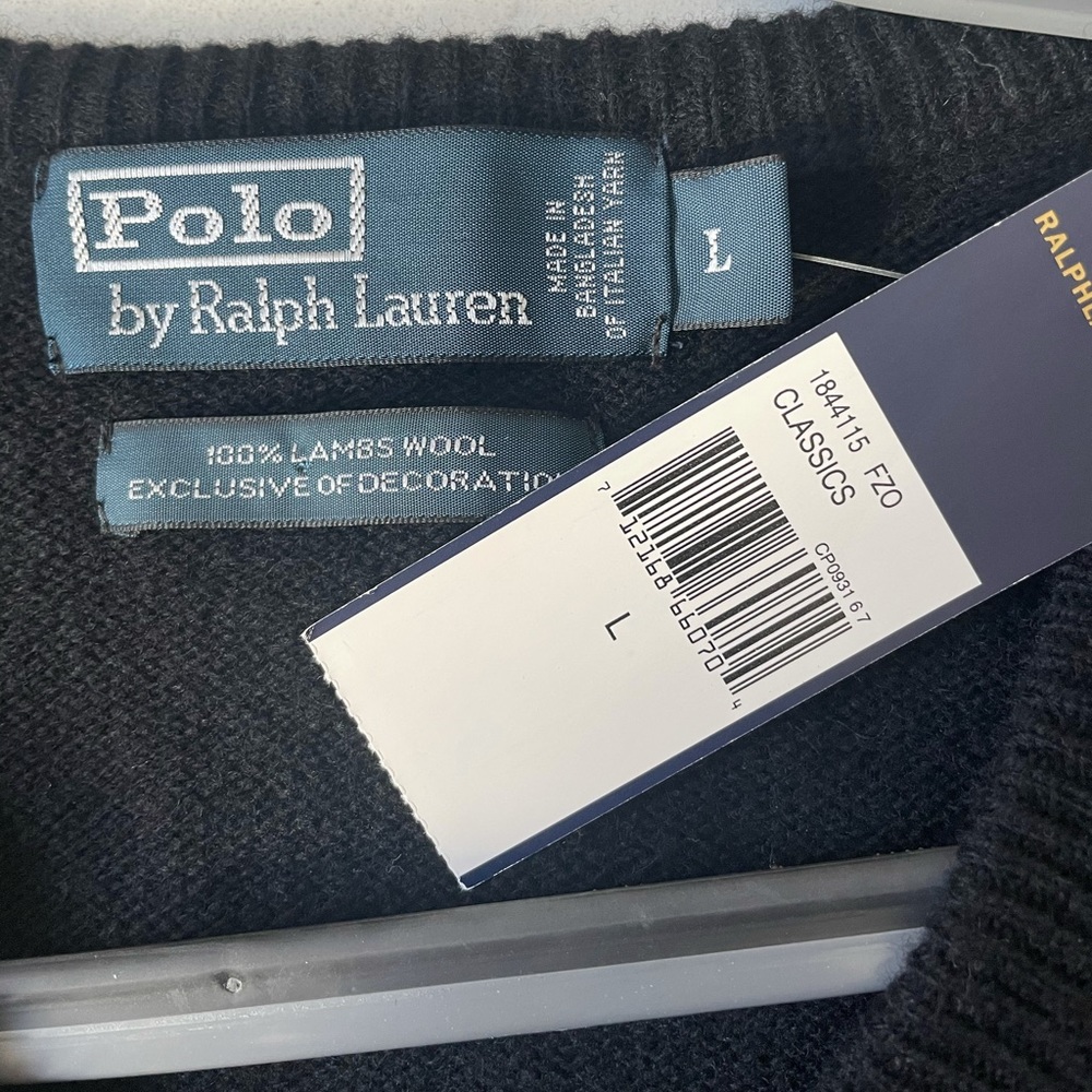 Polo by Ralph Lauren black v-neck sweater large